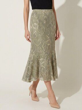 VTG NWT Spencer Alexis Shimmer Lace Midi Trumpet Skirt S | Grunge Fairycore Boho